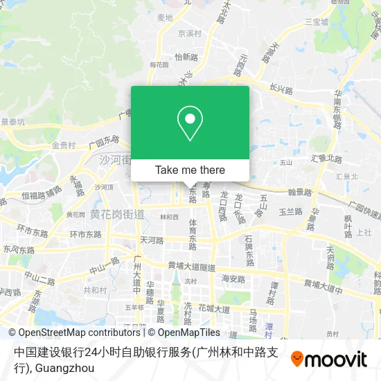 中国建设银行24小时自助银行服务(广州林和中路支行) map