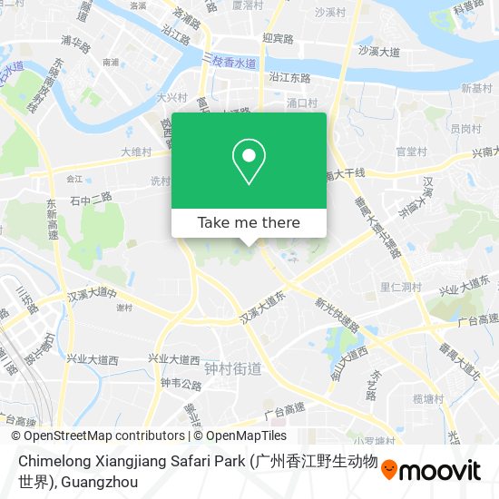 Chimelong Xiangjiang Safari Park (广州香江野生动物世界) map
