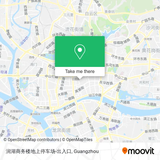 润湖商务楼地上停车场-出入口 map