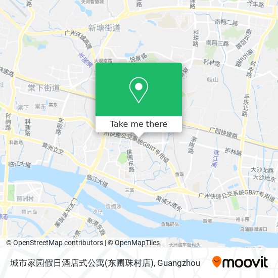 城市家园假日酒店式公寓(东圃珠村店) map