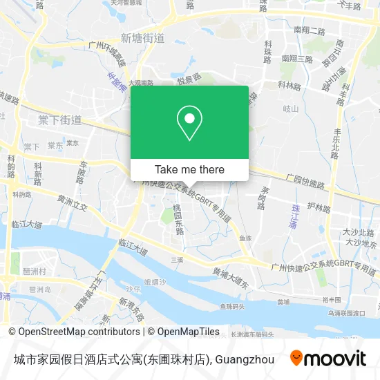 城市家园假日酒店式公寓(东圃珠村店) map