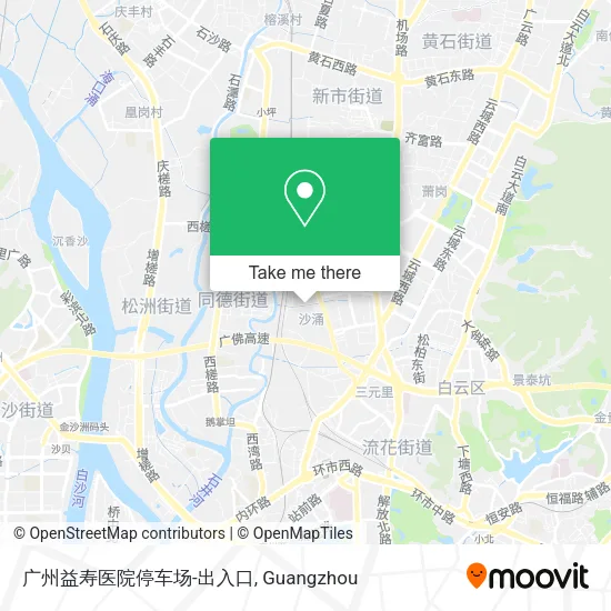 广州益寿医院停车场-出入口 map