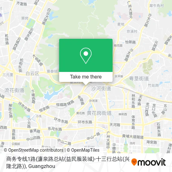 商务专线1路(濂泉路总站(益民服装城)-十三行总站(兴隆北路)) map