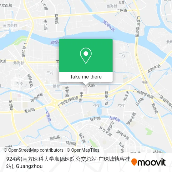 924路(南方医科大学顺德医院公交总站-广珠城轨容桂站) map