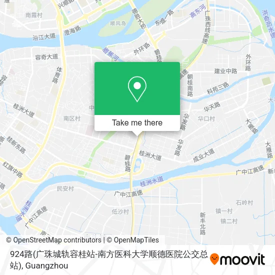 924路(广珠城轨容桂站-南方医科大学顺德医院公交总站) map