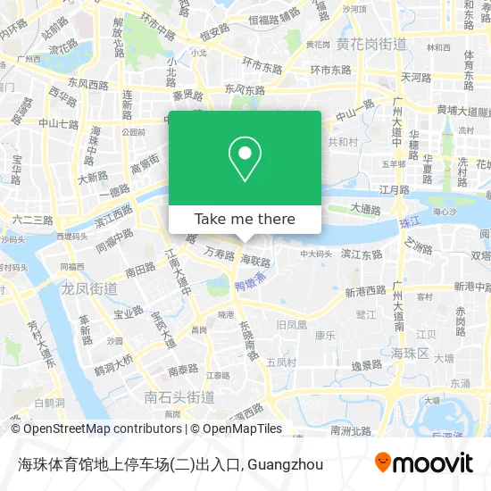 海珠体育馆地上停车场(二)出入口 map