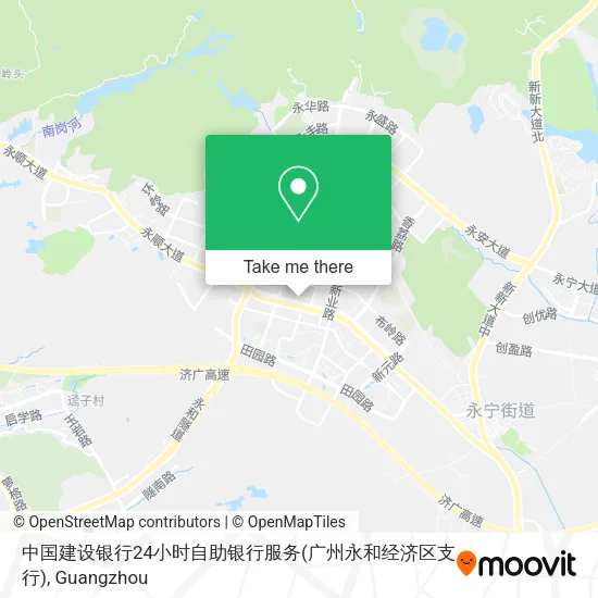 中国建设银行24小时自助银行服务(广州永和经济区支行) map