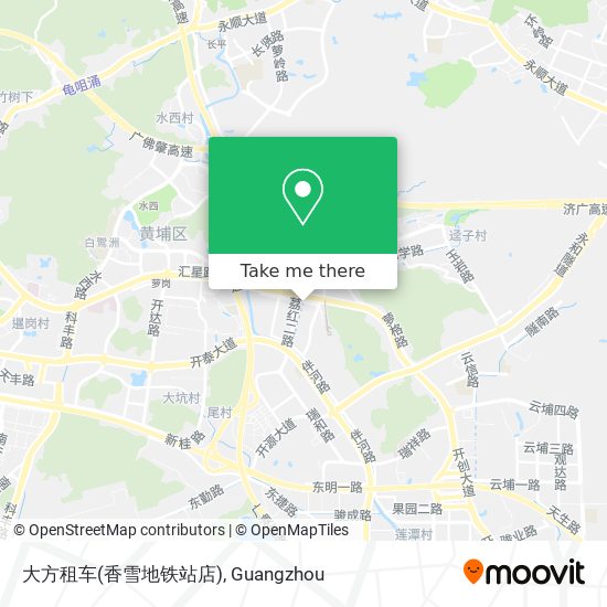 大方租车(香雪地铁站店) map