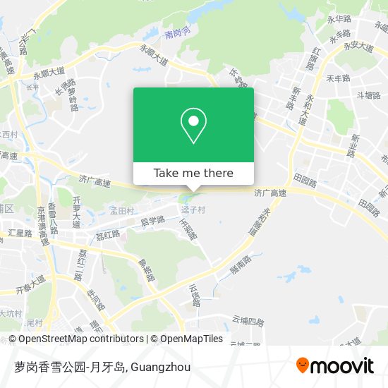 萝岗香雪公园-月牙岛 map