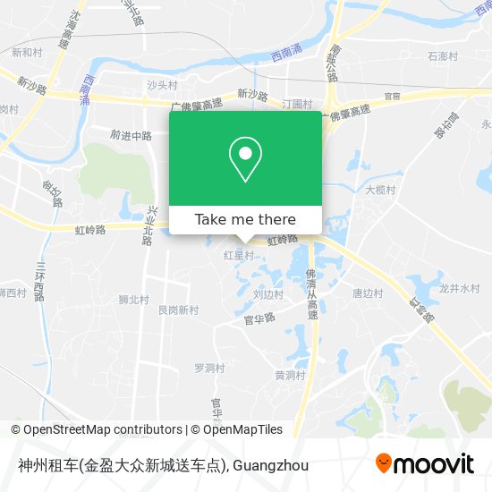 神州租车(金盈大众新城送车点) map