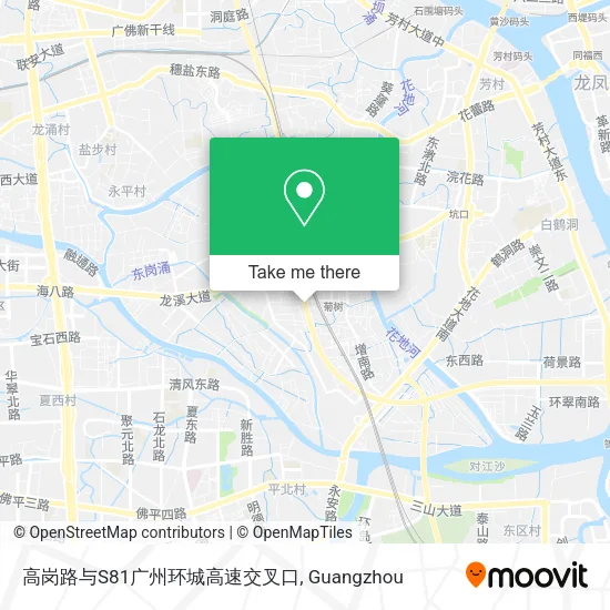高岗路与S81广州环城高速交叉口 map