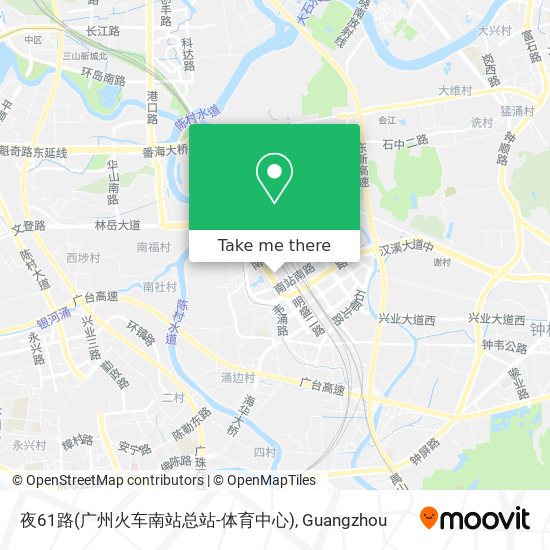 夜61路(广州火车南站总站-体育中心) map
