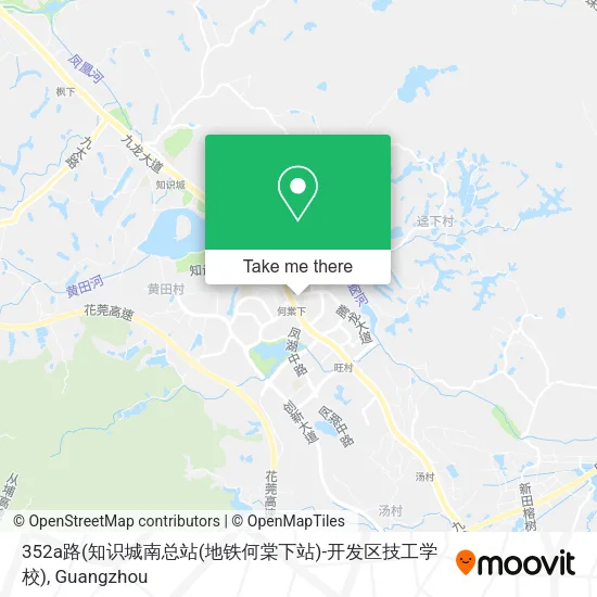 352a路(知识城南总站(地铁何棠下站)-开发区技工学校) map