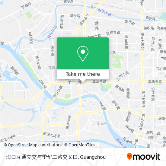 海口互通立交与季华二路交叉口 map