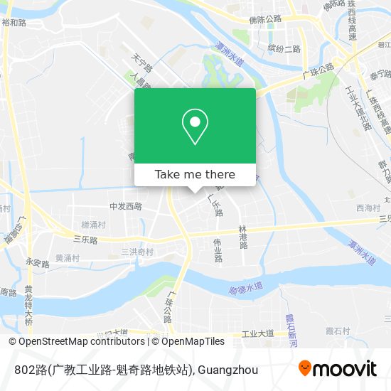 802路(广教工业路-魁奇路地铁站) map