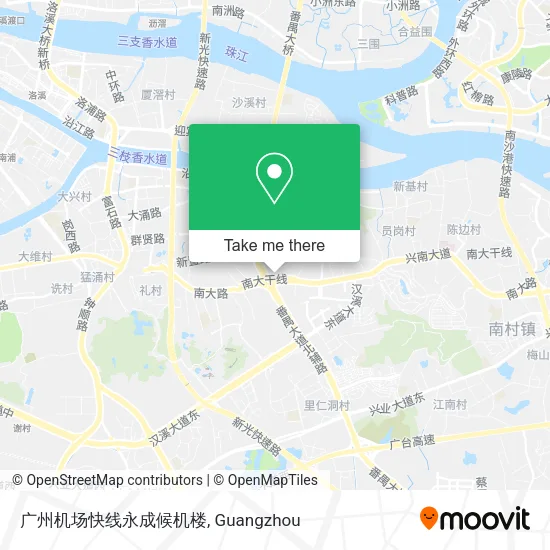 广州机场快线永成候机楼 map