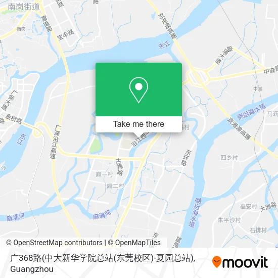 广368路(中大新华学院总站(东莞校区)-夏园总站) map