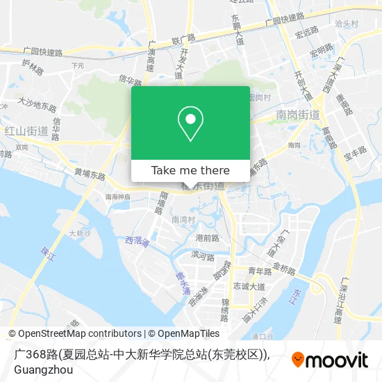 广368路(夏园总站-中大新华学院总站(东莞校区)) map