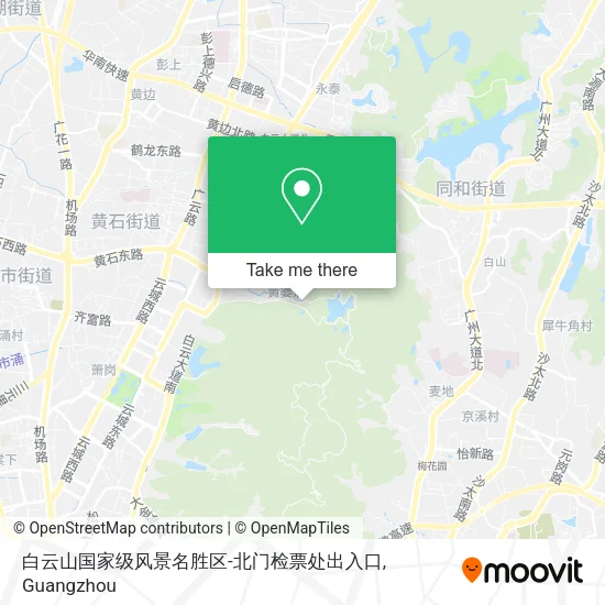 白云山国家级风景名胜区-北门检票处出入口 map