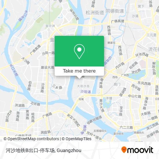 河沙地铁B出口-停车场 map