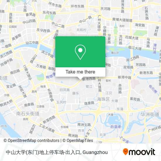 中山大学(东门)地上停车场-出入口 map
