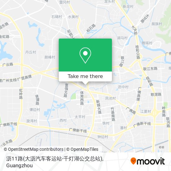 沥11路(大沥汽车客运站-千灯湖公交总站) map