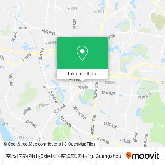 南高17路(狮山换乘中心-南海驾培中心) map
