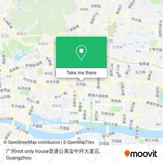 广州not only house普通公寓金中环大厦店 map