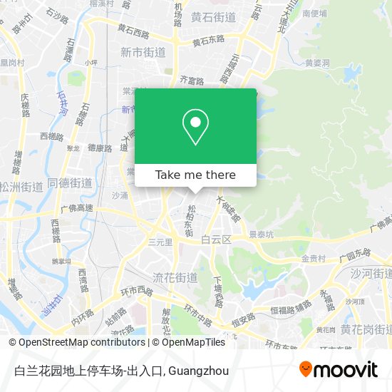 白兰花园地上停车场-出入口 map