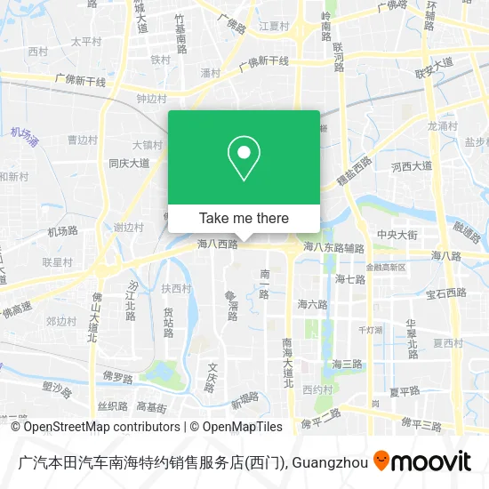 广汽本田汽车南海特约销售服务店(西门) map