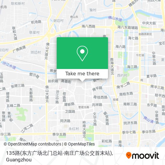 135路(东方广场北门总站-南庄广场公交首末站) map