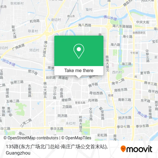 135路(东方广场北门总站-南庄广场公交首末站) map