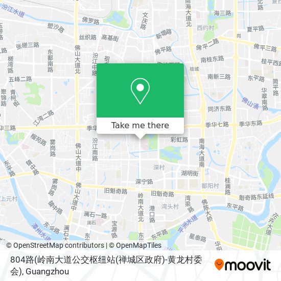 804路(岭南大道公交枢纽站(禅城区政府)-黄龙村委会) map