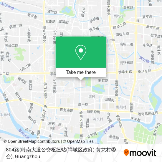 804路(岭南大道公交枢纽站(禅城区政府)-黄龙村委会) map