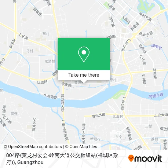 804路(黄龙村委会-岭南大道公交枢纽站(禅城区政府)) map