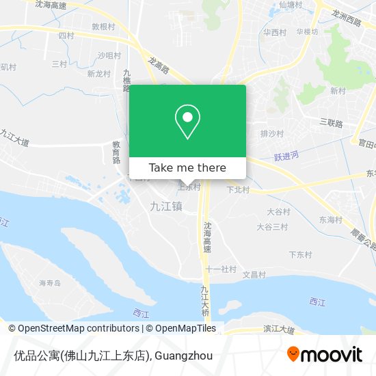 优品公寓(佛山九江上东店) map