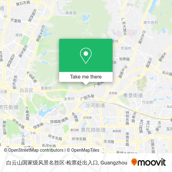 白云山国家级风景名胜区-检票处出入口 map