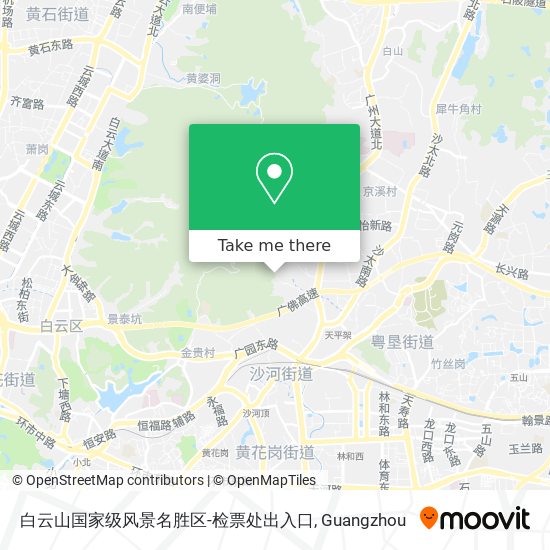白云山国家级风景名胜区-检票处出入口 map