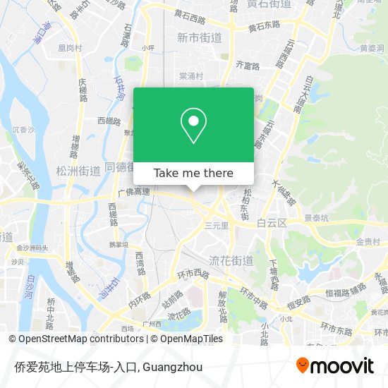 侨爱苑地上停车场-入口 map