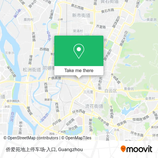 侨爱苑地上停车场-入口 map