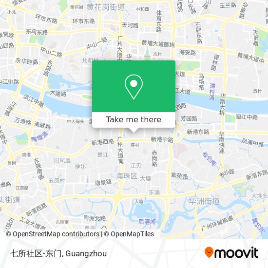 七所社区-东门 map