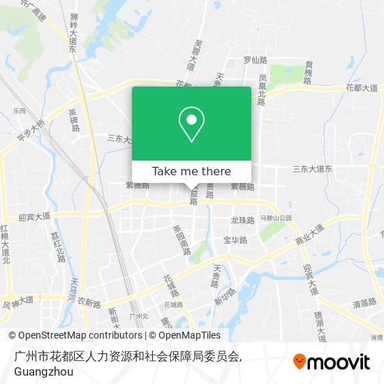 广州市花都区人力资源和社会保障局委员会 map