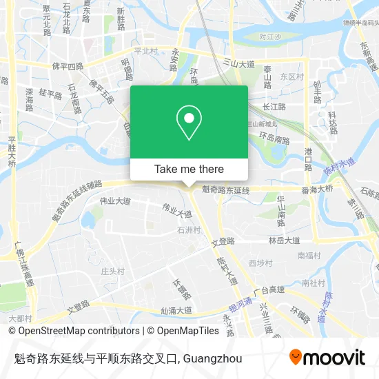 魁奇路东延线与平顺东路交叉口 map