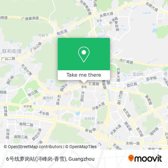6号线萝岗站(浔峰岗-香雪) map