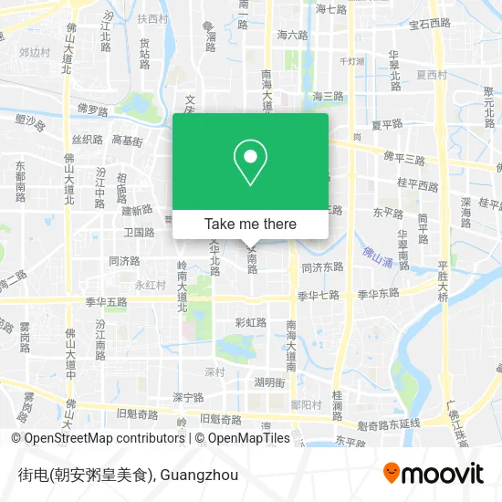 街电(朝安粥皇美食) map