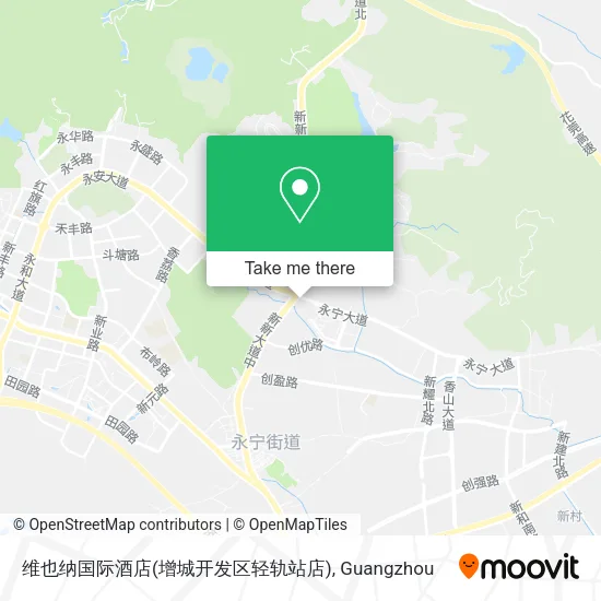 维也纳国际酒店(增城开发区轻轨站店) map