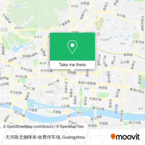 天河路北侧咪表-收费停车场 map