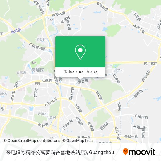 来电(8号精品公寓萝岗香雪地铁站店) map