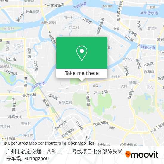 广州市轨道交通十八和二十二号线项目七分部陈头岗停车场 map