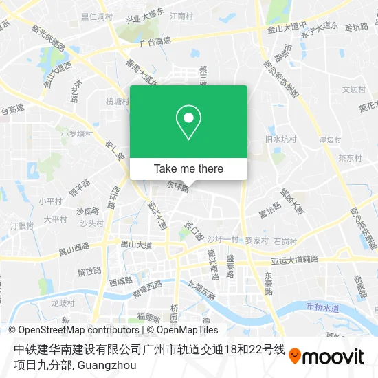 中铁建华南建设有限公司广州市轨道交通18和22号线项目九分部 map